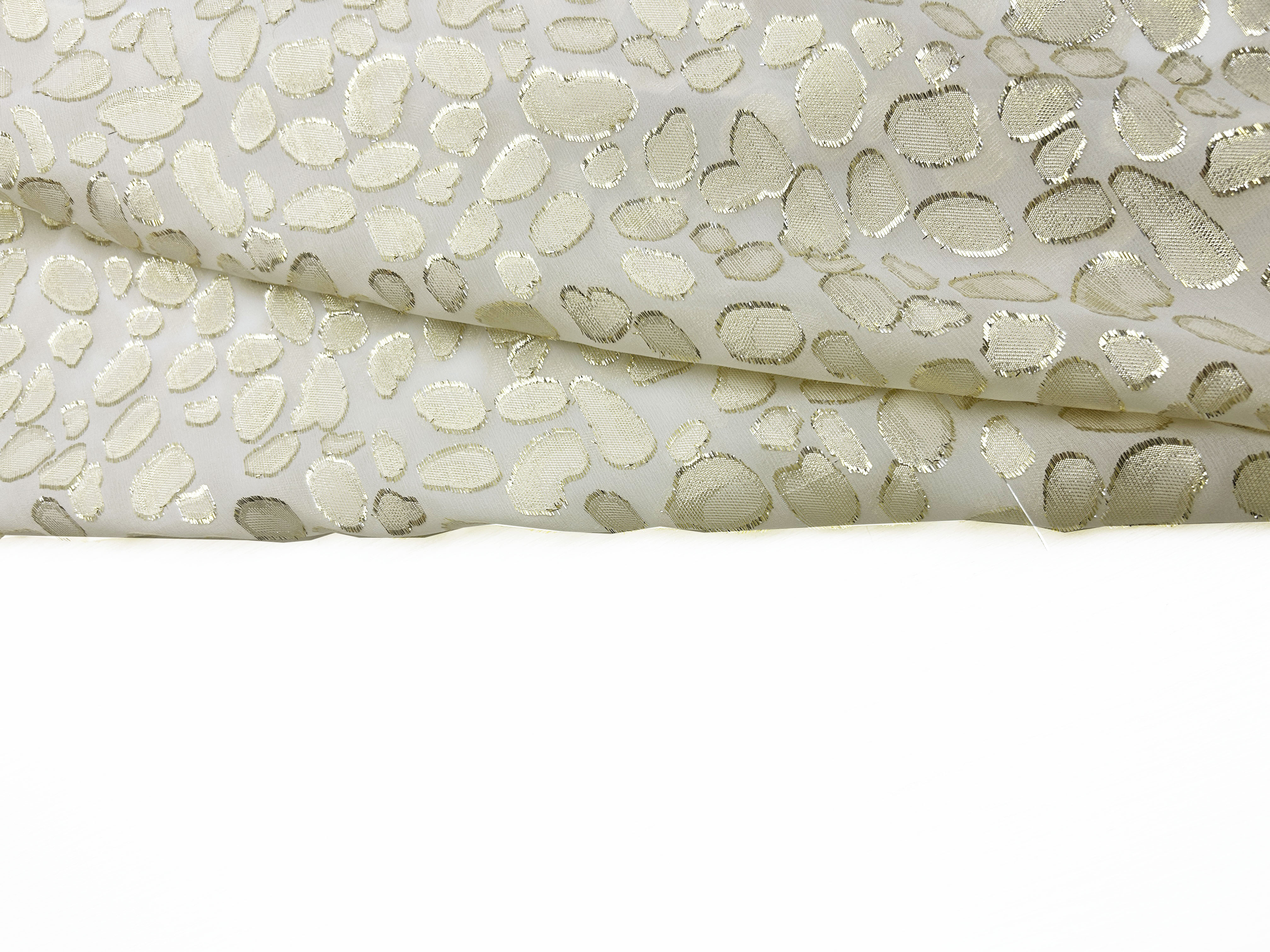 Ткань Шифон  белого цвета с люрексом  24248 4