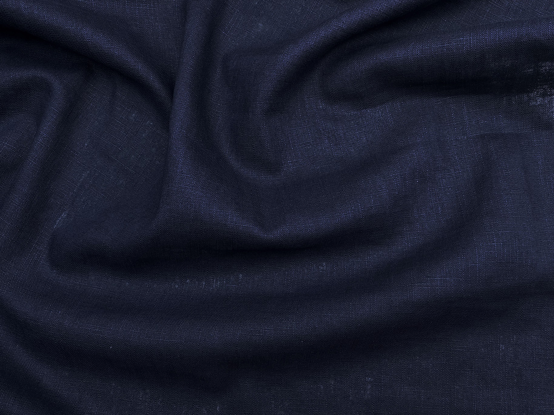 Ткань Лён темно-синего цвета однотонная  20478 2