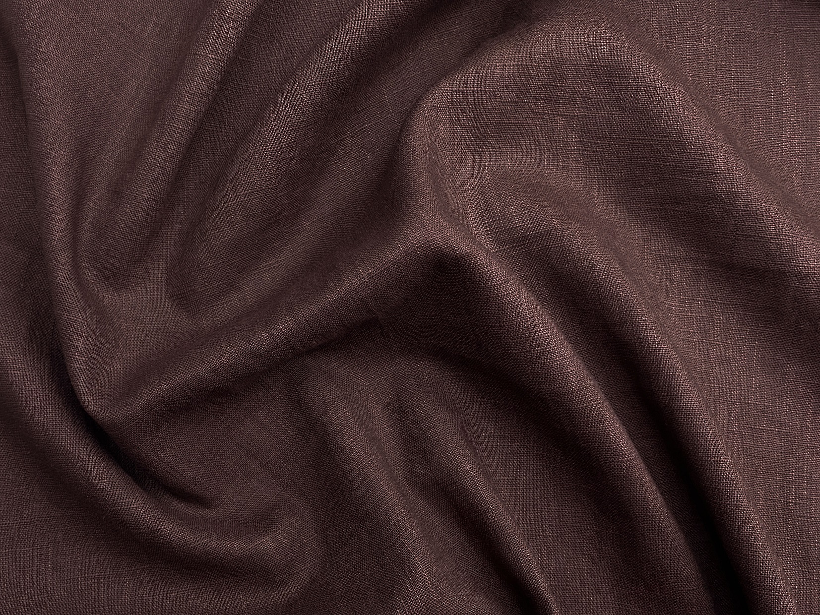 Ткань Лён шоколадного цвета однотонная  20440 2