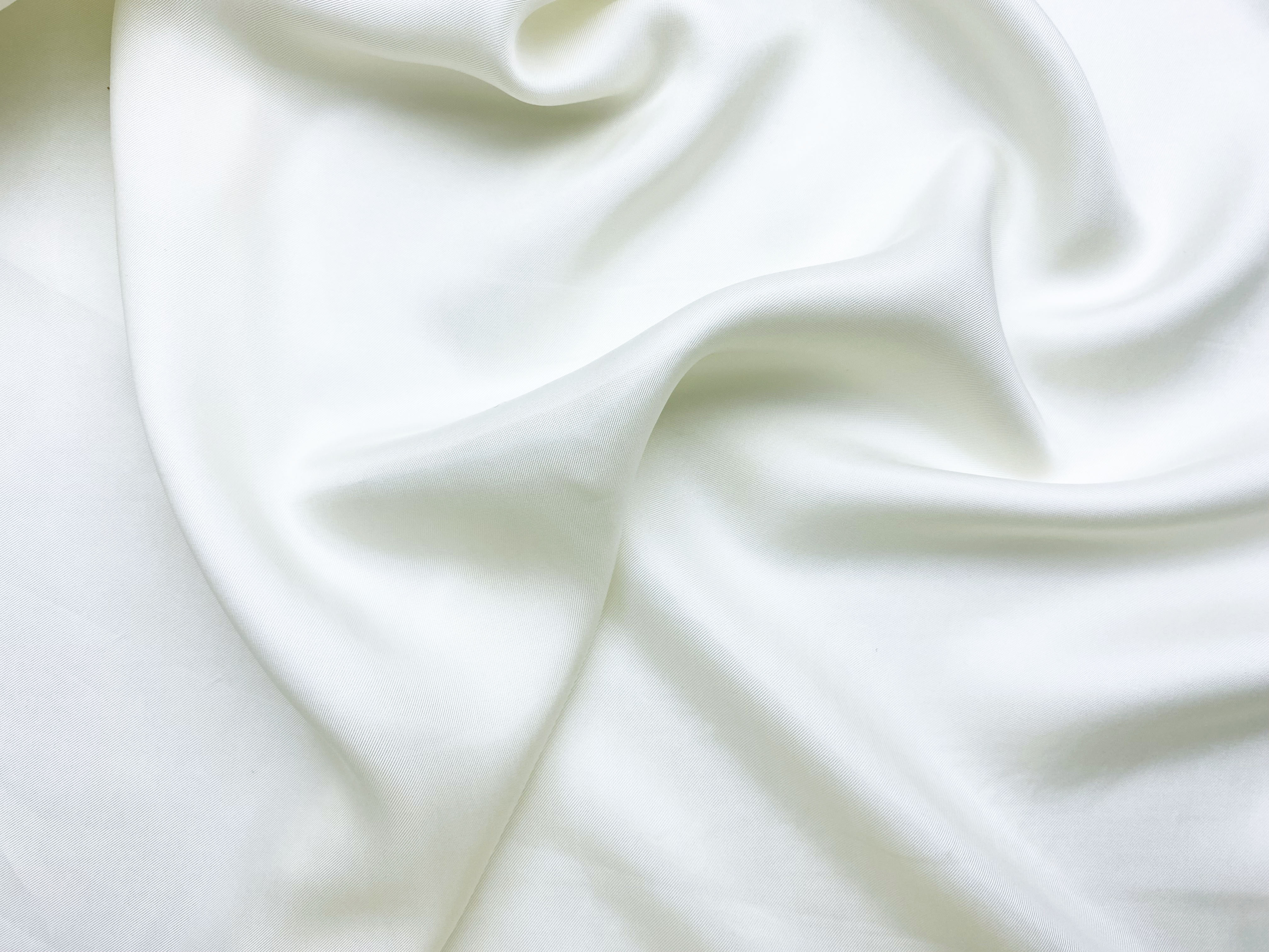 Ткань Вискоза   белого цвета однотонная 17325 3