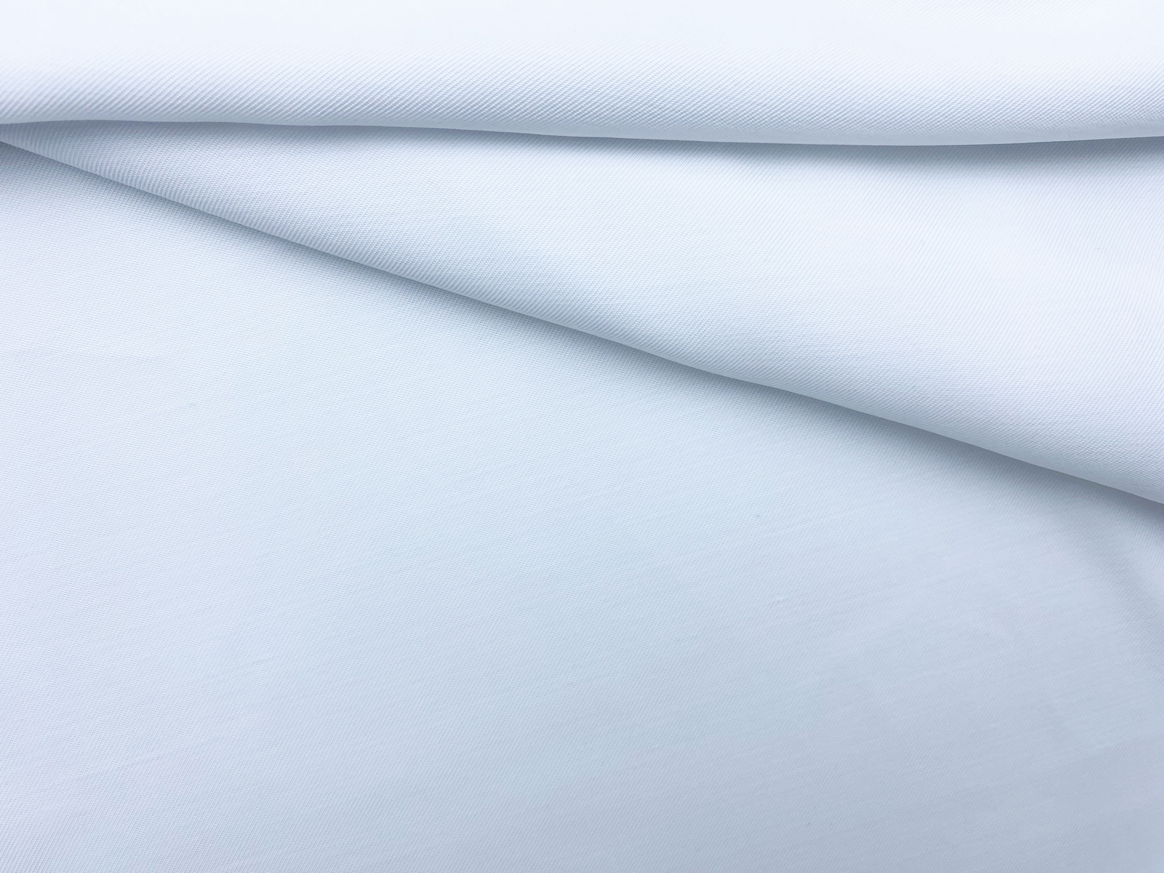 Ткань Твил белого цвета однотонная 17356 1