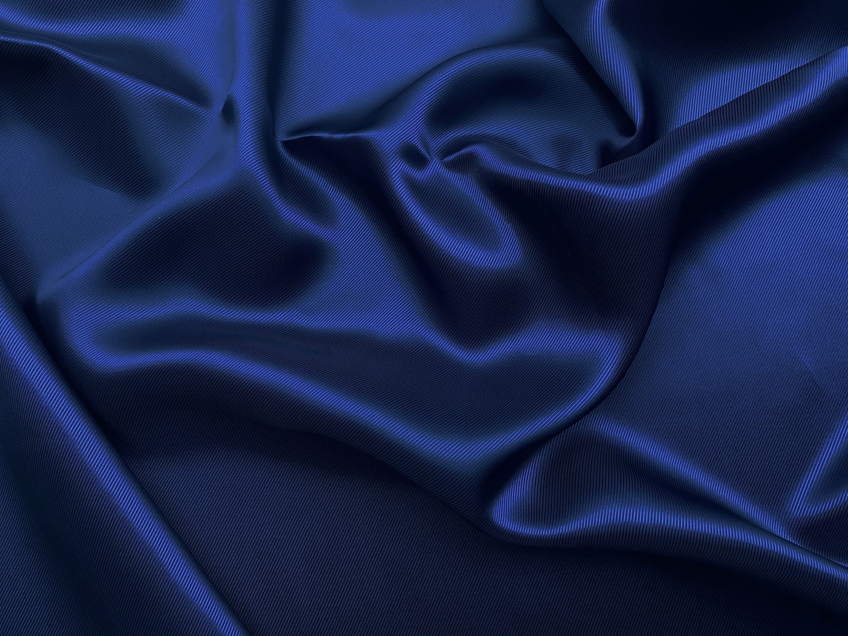 Ткань Подкладочная  синего цвета однотонная   диагональ 33410 3